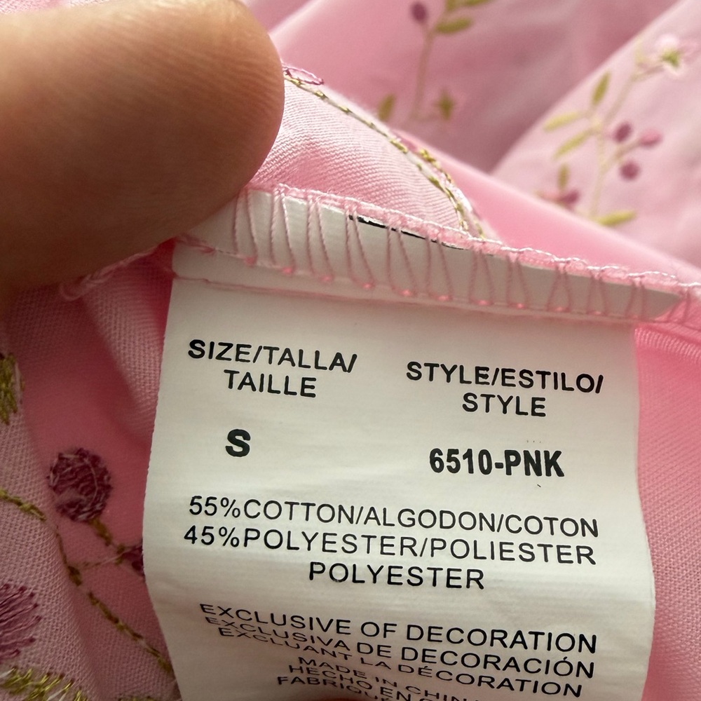 Dreamcrest Floral Embroidered Sleeveless Nightgown Pink S NWOT - Picture 7 of 7